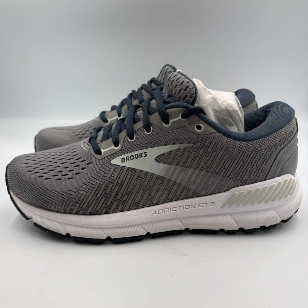 Brooks Addiction GTS 15 Women's Grey/Navy/Aqua Lace-Up Running Sneakers